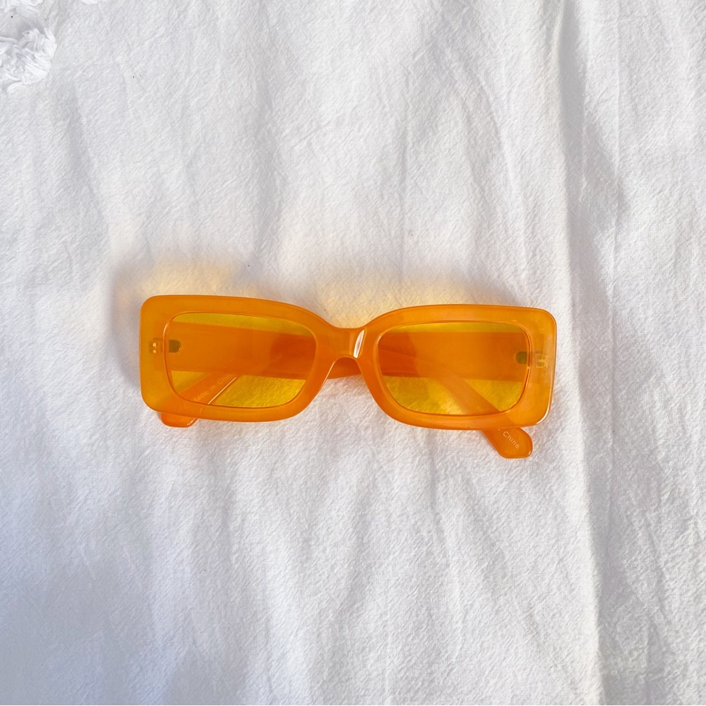 Black & Orange Rectangle Sunglasses - image 2